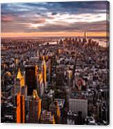 Aerial View Of The Manhattan Skyline Canvas Print