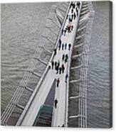 Aerial View Of The Millennium Bridge Canvas Print