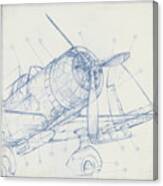 Airplane Mechanical Sketch I Canvas Print