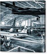 Airplanes Military Sac Museum Bw Canvas Print