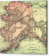 Alaska Old Map Canvas Print