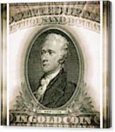 Alexander Hamilton 1907 American One Thousand Dollar Bill Currency Triptych Canvas Print