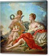 Allegory Of Music By Francois Boucher Canvas Print