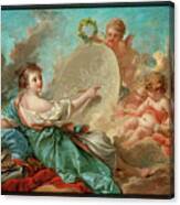 Allegory Of Painting By Francois Boucher Canvas Print