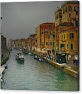 Along A Canal In Venice Canvas Print