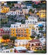 Amalfi, Italy Close Up At Twilight Canvas Print