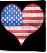 American Flag Heart Canvas Print