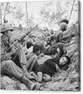 American Soldiers Protecting Vietnamese Canvas Print