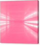 An Abstract Corridor In Pink Tones Canvas Print