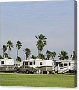 An Rv Park With The Same Rvs All In A Canvas Print