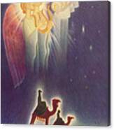 Angels And Two Wisemen Canvas Print