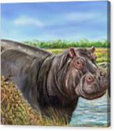 Animalogy Ant Hippo Spread Cover Canvas Print