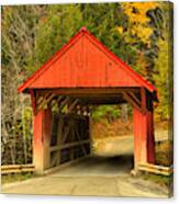 Autumn Colors At The Red Covered Bridge Canvas Print