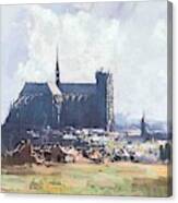 Arthur Ernest Streeton  1867-1943 , Amiens Cathedral - 1918 Canvas Print