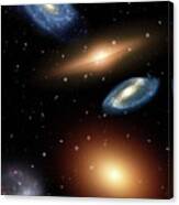 Artwork Of Different Types Of Galaxies Canvas Print