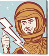 Astronaut And Lightning Bolt Canvas Print