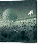 Astronaut Floating In Asteroid Canvas Print