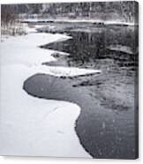 At The Yahara River Bend - Snowy Scene South Of Stoughton Wi Canvas Print