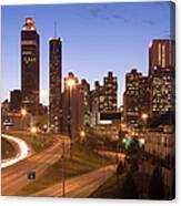 Atlanta Skyline With Motion-blurred Canvas Print