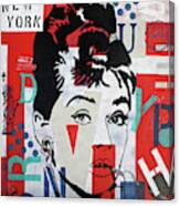 Audrey Hepburn Nyc Canvas Print