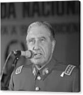 Augusto Pinochet At Microphone Canvas Print