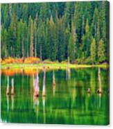 Autumn At Goose Lake Gifford Pinchot National Forest Canvas Print