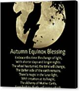Autumn Equinox Owl And Moon Blessings Poem Canvas Print