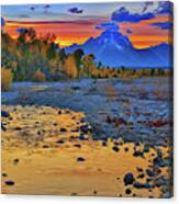 Autumn Sunset Along Spread Creek Canvas Print