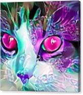 Awesome Glass Kitty Pink Eyes Canvas Print