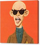 Bald Man In Tweed And Sunglasses Canvas Print