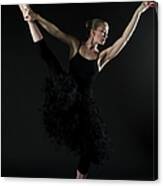 Ballet Dancer In Black Lace Tutu Canvas Print