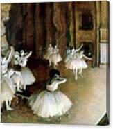 Ballet Rehearsal On Stage, 1874. Artist Canvas Print