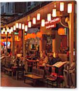 Bangkok Night Street Scene Canvas Print