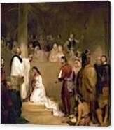 Baptism Of Pocahontas Canvas Print