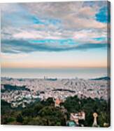 Barcelona, Spain. Aerial View Evening Canvas Print
