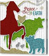 Barnyard Peace On Earth Canvas Print