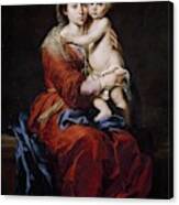 Bartolome Esteban Murillo / 'our Lady Of The Rosary', 1650-1655, Spanish School, Oil On Canvas. Canvas Print