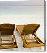 Beach Chairs, Maldives Canvas Print