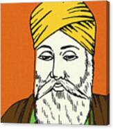 Bearded Man Wearing A Turban Canvas Print