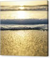 Beautiful Golden Ocean Beach Background Canvas Print