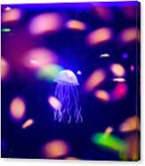 Beautiful Jellyfish Medusa In The Neon Canvas Print