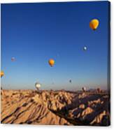 Beautiful Landscape With Hot Air Canvas Print