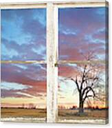 Beautiful Morning Rustic White Picture Window Frame View Canvas Print