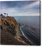 Beautiful Point Vicente Lighthouse On A Cloudy Day Canvas Print