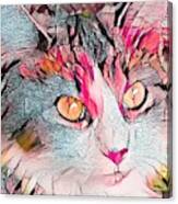 Beautiful Stained Glass Kitty Canvas Print