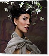 Beauty Portrait Of Woman Entwined In Canvas Print