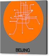 Beijing Orange Subway Map Canvas Print