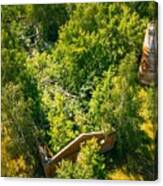 Belarus. Aerial View Of Ruined Cowshed Canvas Print