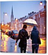 Belfast In Rain Canvas Print