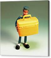 Bellboy Holding Large Piece Luggage Canvas Print